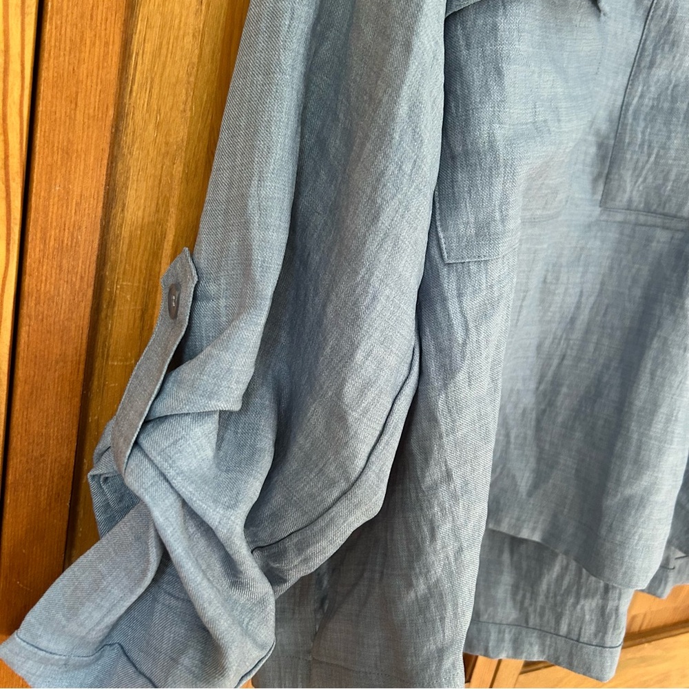 Max Studio Light Blue Blouse - Picture 2 of 4